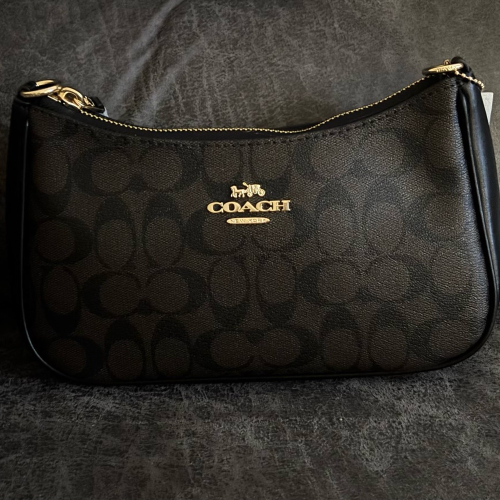 Coach Dark Brown and Black Shoulder Bag
